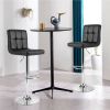 Set of 2 Modern Adjustable Height Bar Stools with PU Leather Swivel Seat