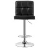 Set of 2 Modern Adjustable Height Bar Stools with PU Leather Swivel Seat