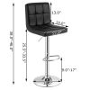 Set of 2 Modern Adjustable Height Bar Stools with PU Leather Swivel Seat