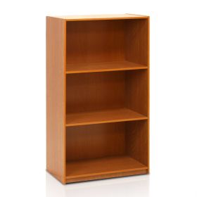 Modern 3-Shelf Bookcase in Wood Finish (finish: light cherry)