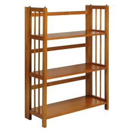 3-Shelf Folding Storage Shelves Bookcase (finish: Honey Oak)