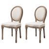 Set of 2 Vintage Upholstered Armless Curved Back Dining Chairs