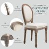 Set of 2 Vintage Upholstered Armless Curved Back Dining Chairs