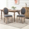 Set of 2 Vintage Upholstered Armless Curved Back Dining Chairs