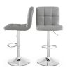 Set of 2 Modern Adjustable Height Barstools w/ Comfortable PU Leather Seat