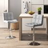 Set of 2 Modern Adjustable Height Barstools w/ Comfortable PU Leather Seat