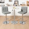 Set of 2 Modern Adjustable Height Barstools w/ Comfortable PU Leather Seat