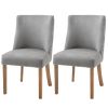 Set of 2 Modern Nailhead Diamond Stitch Upholstered Dining Chairs