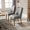 Set of 2 Modern Nailhead Diamond Stitch Upholstered Dining Chairs