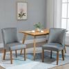 Set of 2 Modern Nailhead Diamond Stitch Upholstered Dining Chairs