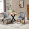 Set of 2 Modern Nailhead Diamond Stitch Upholstered Dining Chairs