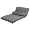 Faux Suede 5 Tilt Foldable Floor Sofa Bed Detachable Cloth Cover