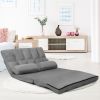 Faux Suede 5 Tilt Foldable Floor Sofa Bed Detachable Cloth Cover