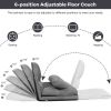 Faux Suede 5 Tilt Foldable Floor Sofa Bed Detachable Cloth Cover