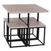 Farmhouse 5 Piece Square Steel Kitchen Dining Set