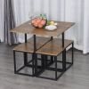 Farmhouse 5 Piece Square Steel Kitchen Dining Set