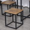 Farmhouse 5 Piece Square Steel Kitchen Dining Set