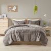 King/CAL King Soft Sherpa Faux Fur 3-Piece Comforter Set with Pillow Shams