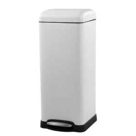 8-Gallon Retro Stainless Steel Step-On Trash Can (finish: White)