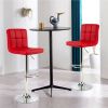 Set of 2 Modern Adjustable Height Barstools w/ Comfortable PU Leather Seat