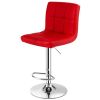 Set of 2 Modern Adjustable Height Barstools w/ Comfortable PU Leather Seat