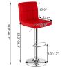 Set of 2 Modern Adjustable Height Barstools w/ Comfortable PU Leather Seat