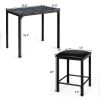 Modern 3-Piece Dining Set Faux Marble Table-Top and 2 Black Chairs Stools