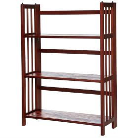 3-Shelf Folding Storage Shelves Bookcase (finish: Walnut Wood)