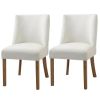 Set of 2 Modern Nailhead Diamond Stitch Upholstered Dining Chairs