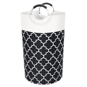 82L Laundry Basket Portable Foldable Home Laundry Storage Bag Cotton Hamper For Kids Toys Storage Dirty Clothes Basket Bag (Ships From: China, Color: Black)