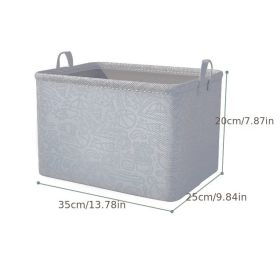 1pc Household Storage Box; Fabric Storage; Clothes Basket; Clothing Debris Box; Extra Large Wardrobe; Drawer Storage Box (Color: Gray, size: 35*25*20)