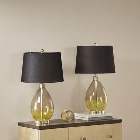 Cortina Ombre Glass Table Lamp, Set of 2 (Color: as Pic)