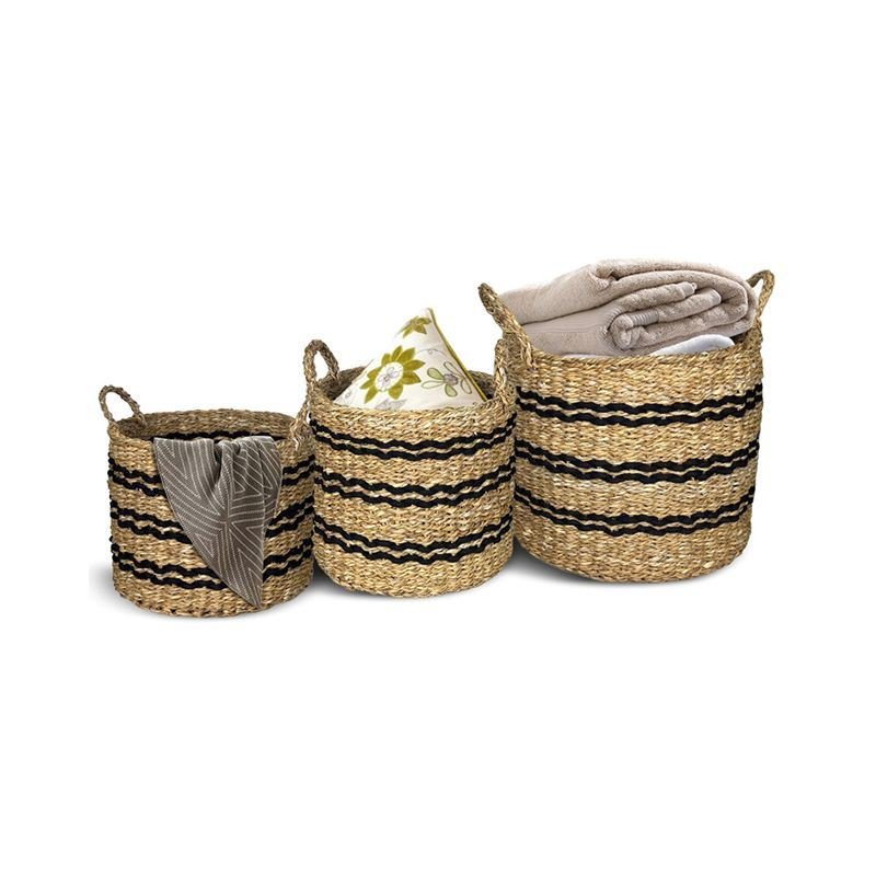 Stackable Storage Laundry Basket with Handles Set of 3 Stackable Storage Laundry Basket with Handles Set of 3