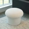 Boucle Mushroom Upholstered Storage Ottoman, Cream